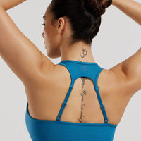Motion Seamless Racer Back Bra | Peacock Blue