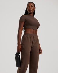 Comfort Ribbed Cropped T-Shirt | Cocoa