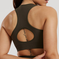 Power Seamless Sweetheart Bra | Dark Olive