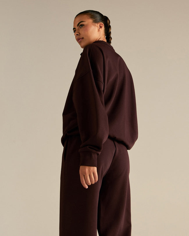 Comfort Outdoor 1/4 Zip Graphic Sweat | Cafe Noir