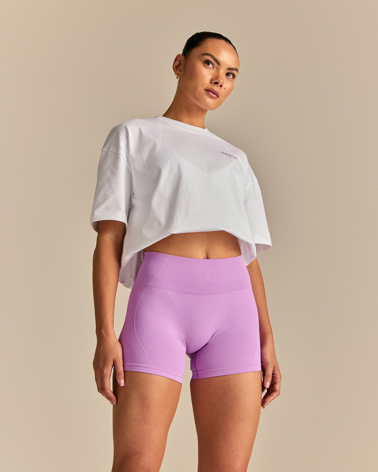 Comfort Summer Lifting Club Oversized T-Shirt | White/Vivid Orchid