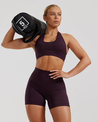 Motion Seamless Halter Bra | Midnight Plum