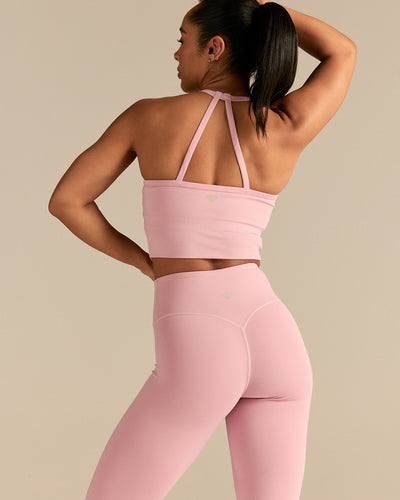 Essential Built-In Bra Crop Tank Top | Sweet Pink