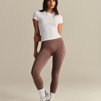 Smooth Contour Midi Short Sleeve T-Shirt | White