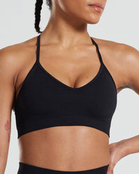 Define Seamless Halter Neck Bra | Black