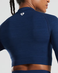 Define Seamless Crop Zip Jacket | Sapphire Blue