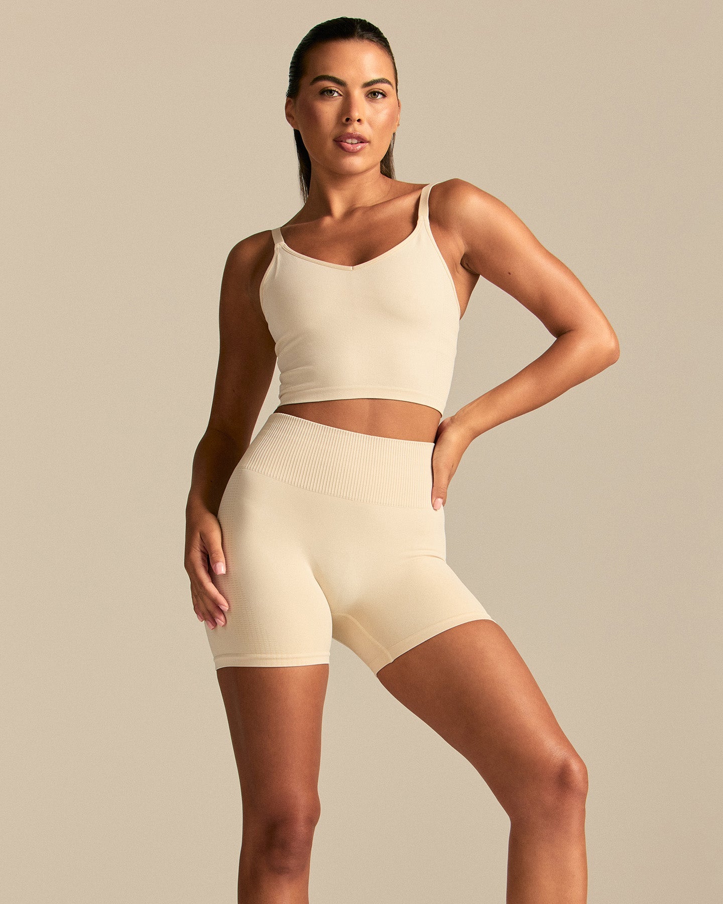 Power Enhanced High Waist Shorts | Off White (3/6)
