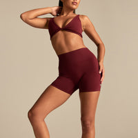 Power Enhanced High Waist Shorts | Oxford Red (3/6)