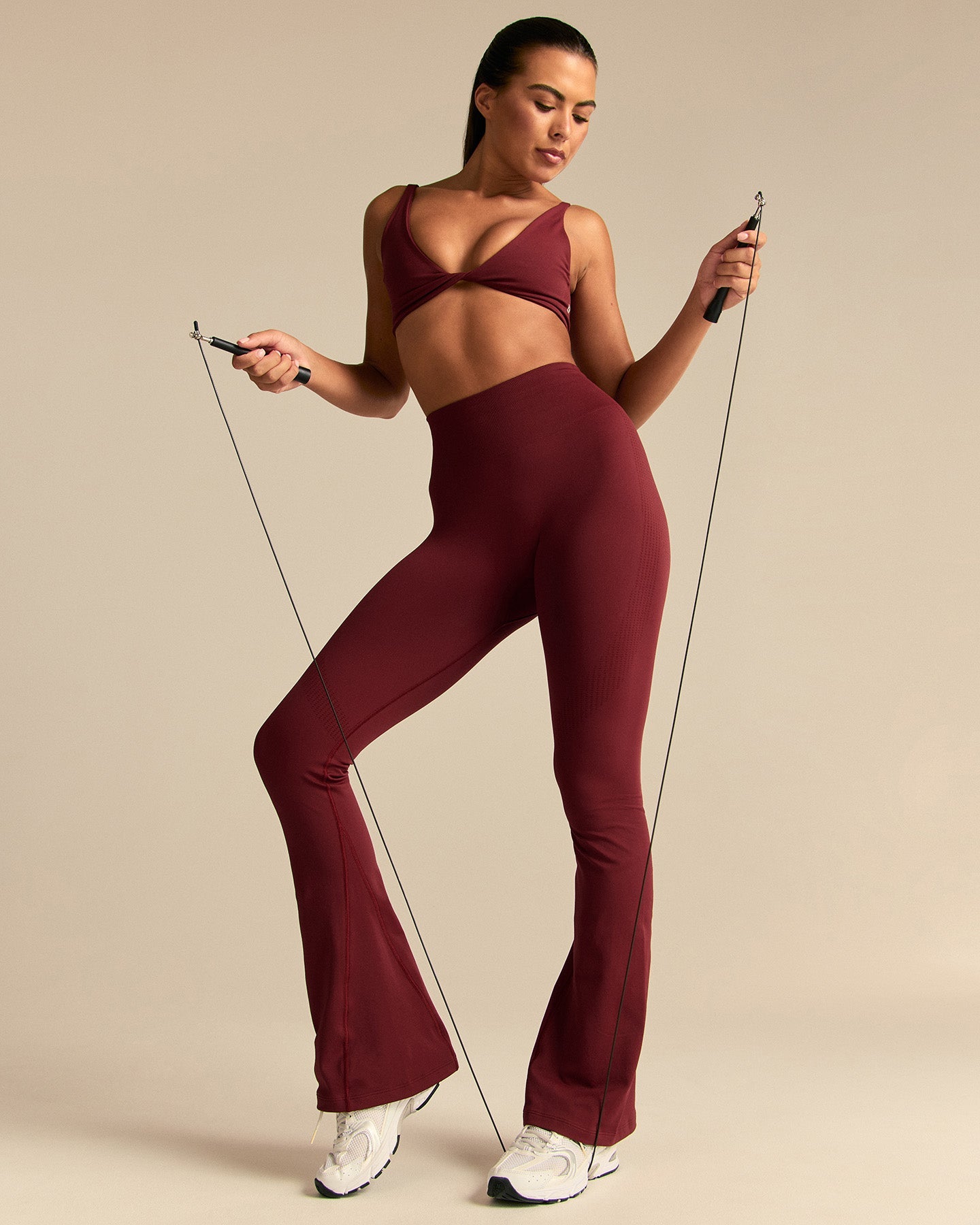 Power High Waist Flared Leggings | Oxford Red (3/6)