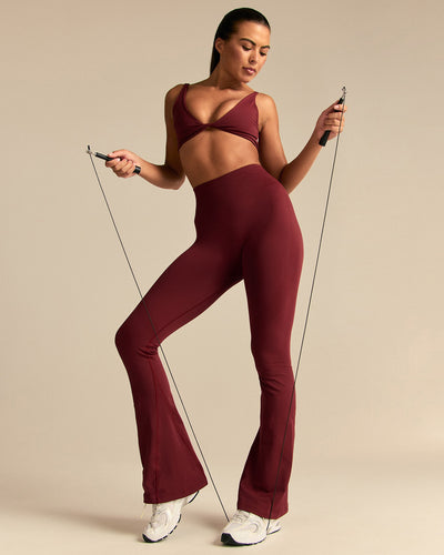 Power High Waist Flared Leggings | Oxford Red (3/6)