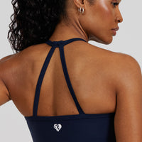 Essential Built-In Bra Crop Tank Top | Sapphire Blue