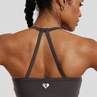 Essential Built-In Bra Crop Tank Top | Graphite