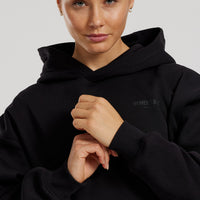 Comfort Oversized Statement Graphic Hoodie | Black