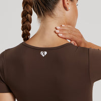 Essential Short Sleeve Unitard | Cocoa