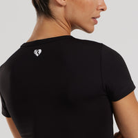 Essential Cropped Short Sleeve Tee | Black