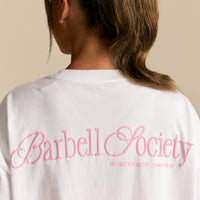 Comfort Oversized Barbell Society Short Sleeve T-Shirt | White (3/6)