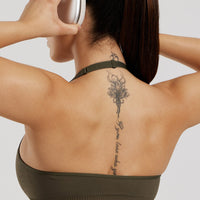 Power Seamless Halter Neck Bra | Dark Olive