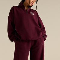 Comfort Cozy Straight Leg Joggers | Merlot