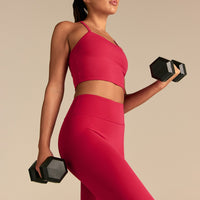 Essential Built-In Bra Crop Tank Top | Strawberry Kiss