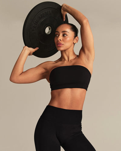 Essential Twist Back Bandeau Bra | Black