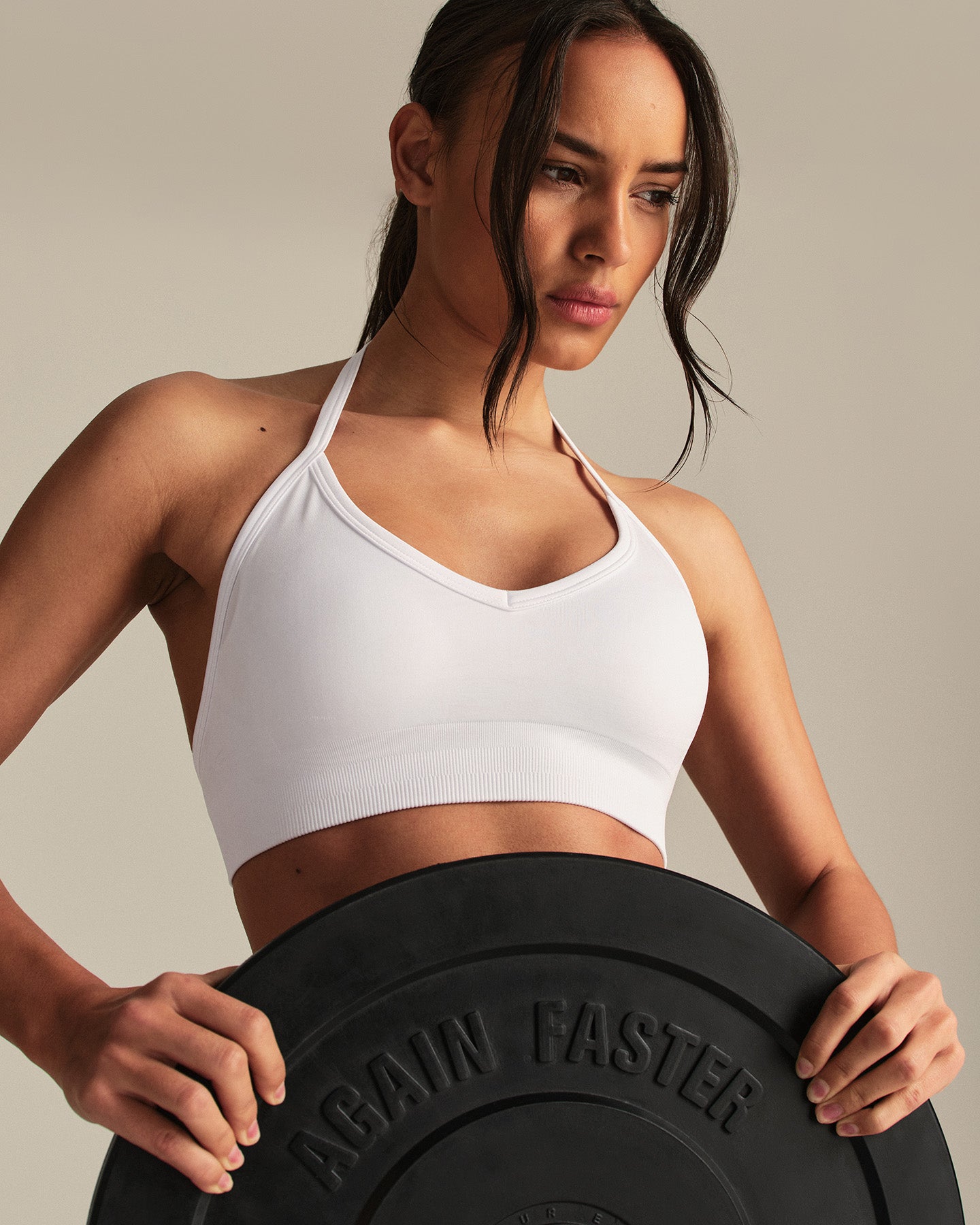 Define 2.0 Seamless Halter Neck Bra | White