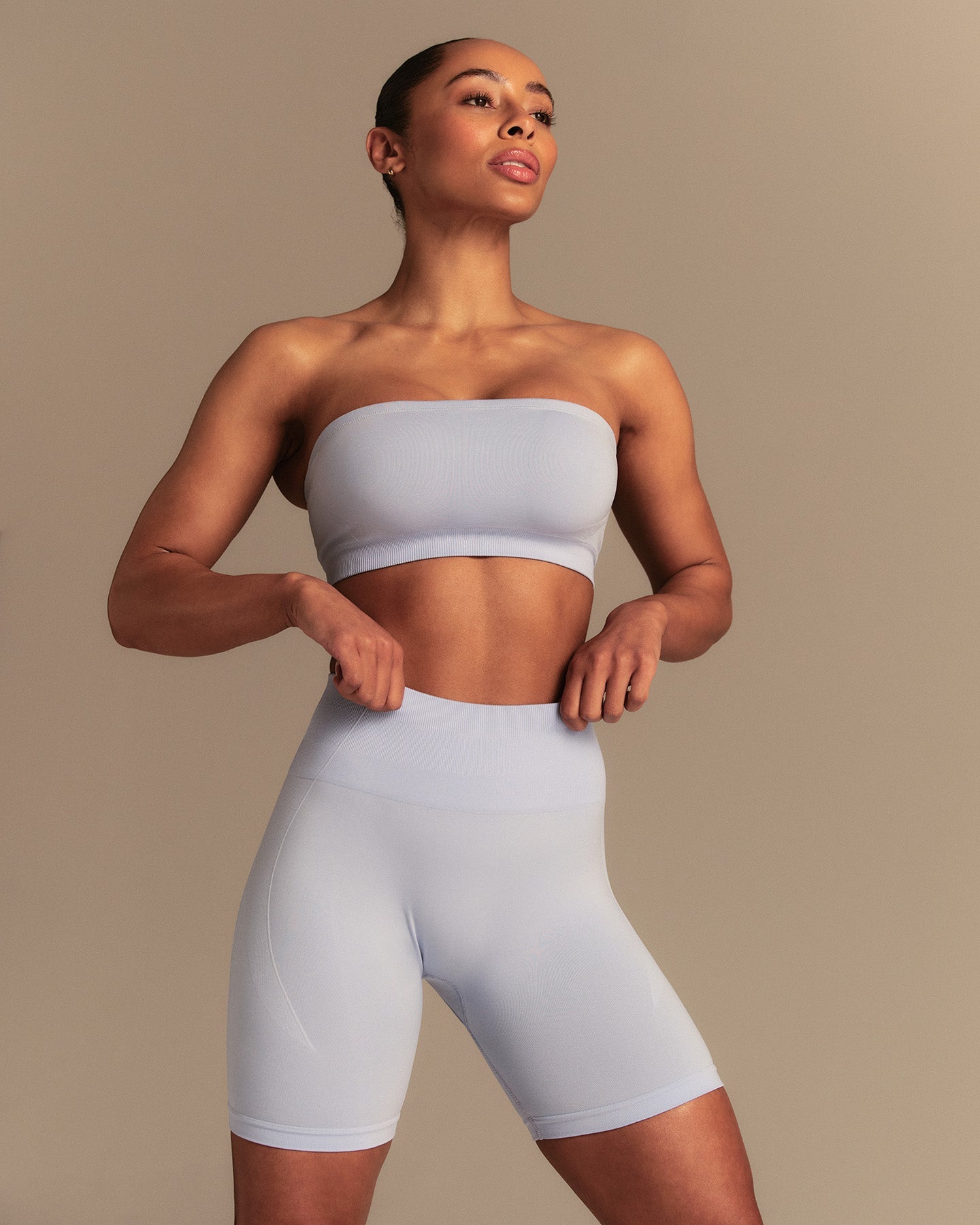 Define 2.0 High Waist Scrunch Shorts 6" | Airy Blue