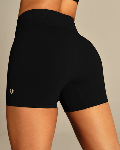 Power Enhanced High Waist Shorts | Black
