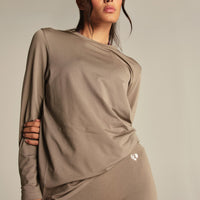 Lightweight Seamless Long Sleeve T-Shirt | Taupe Grey