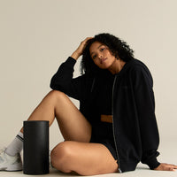 Comfort Lightweight Oversized Zip Up Hoodie | Black