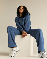 Comfort Lightweight Oversized Zip Up Hoodie | Blueberry