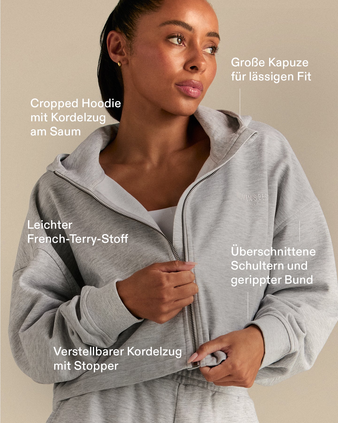 Comfort Lightweight Draw Hem Hoodie | Grey Marl