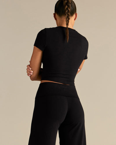 Cotton Contour Short Sleeve T-Shirt | Black