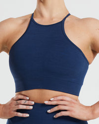 Define Seamless High Neck Bra | Sapphire Blue