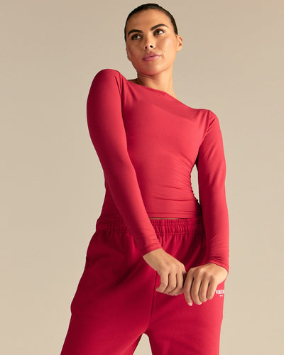 Smooth Contour Long Sleeve Reversible T-Shirt | Candy Apple