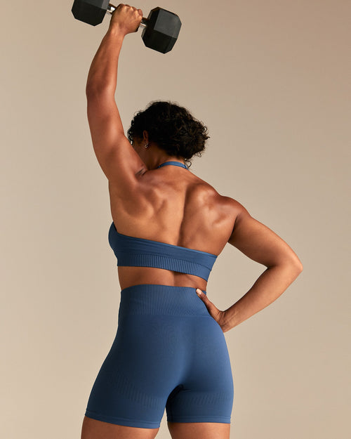 Power Seamless Halter Neck Bra | Blueberry