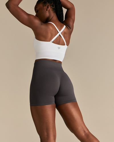 Power Seamless Scrunch Shorts | Graphite