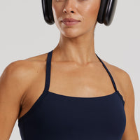 Essential Built-In Bra Midi Tank | Sapphire Blue