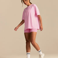 Comfort Oversized Barbell Society Short Sleeve T-Shirt | Candy Pink (4/6)