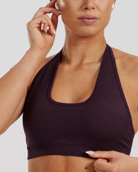 Motion Seamless Halter Bra | Midnight Plum