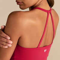 Essential Built-In Bra Crop Tank Top | Strawberry Kiss