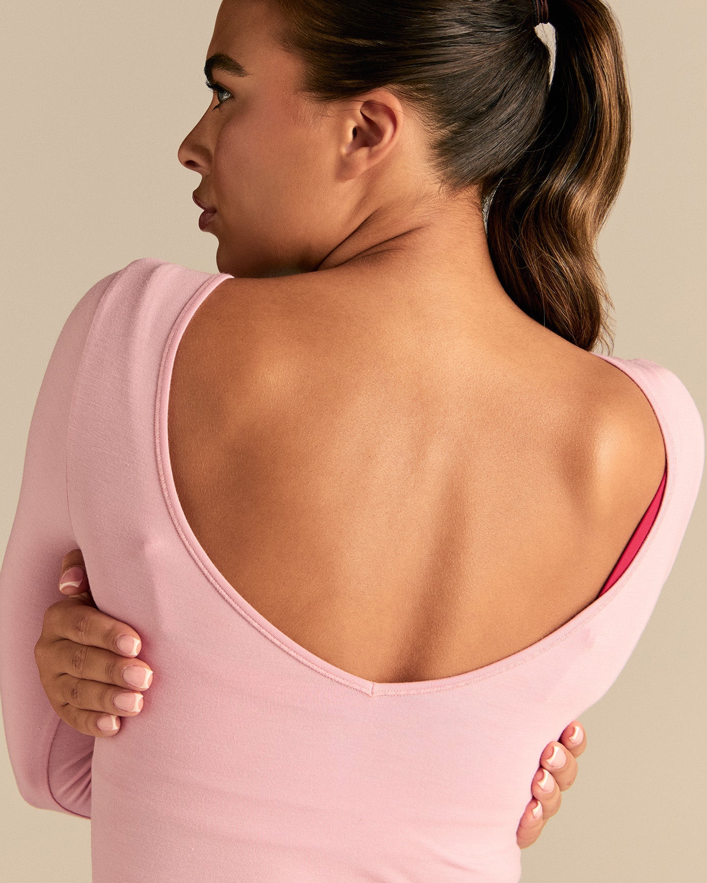 Smooth Contour Long Sleeve Reversible T-Shirt | Sweet Pink