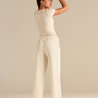 Smooth Contour Midi Short Sleeve T-Shirt | Coconut White