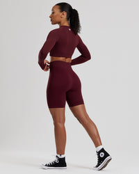 Power Seamless Cycling Shorts | Dark Cherry