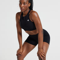 Power Seamless High Neck Bra | Black