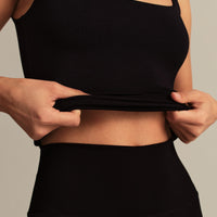 Smooth Contour Midi Square Neck Tank | Black
