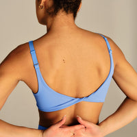 Power Reversible Twist Bra | Chambray Blue