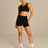 Power Enhanced High Waist Shorts | Black