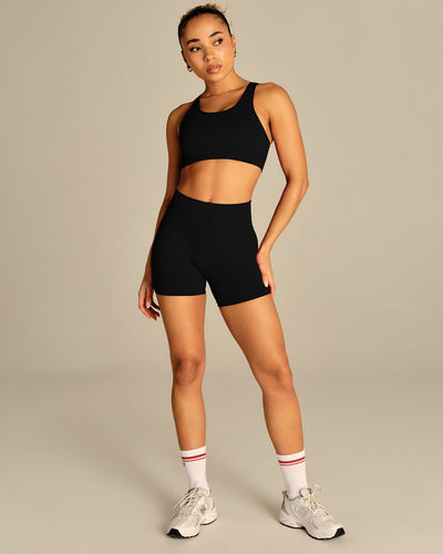 Power Enhanced High Waist Shorts | Black