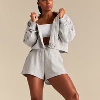 Comfort Lightweight Draw Hem Hoodie | Grey Marl