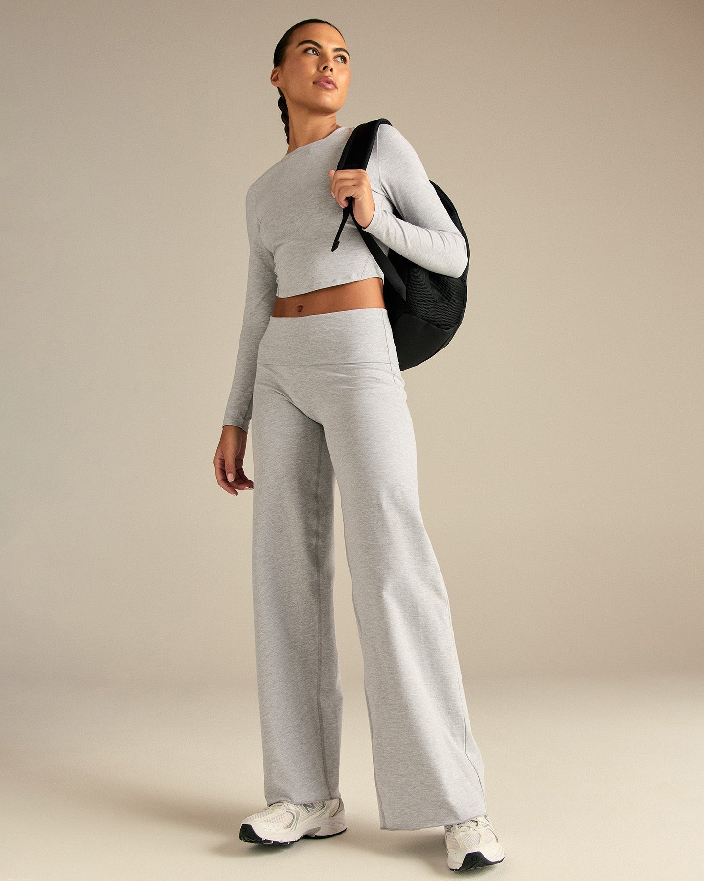 Cotton Contour Long Sleeve T-Shirt | Grey Marl